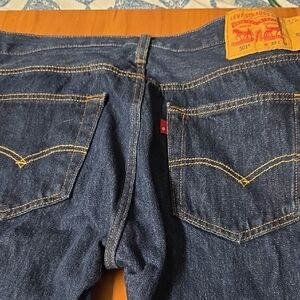 Levi's Blue Straight Jeans with Signature Stitching 501/  W33/ L32